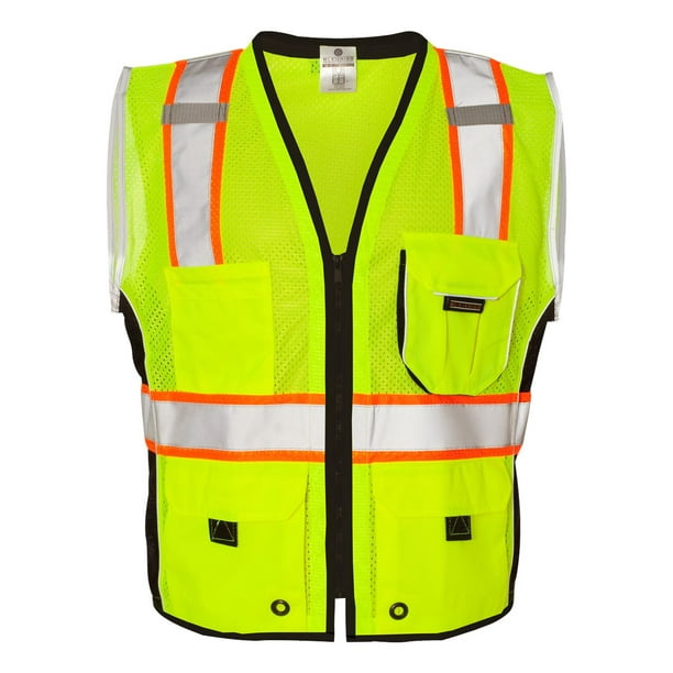 Orange 1514 L ML Kishigo 1514 Ultra-Cool Polyester Black Series Heavy Duty Vest Large Orange 1514 L ML Kishigo 1514 Ultra-Cool Polyester Black Series Heavy Duty Vest Large